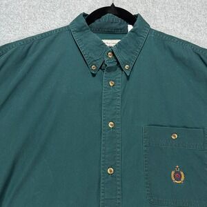 Bugle Boy Company Button Down Shirt Mens XL Green Preppy Classic Vintage